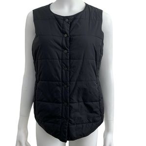 Eileen Fisher Black Quilted Light Weight Puffer Vest Size Large